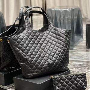 Designer tas grote boodschappentas gewatteerde draagtassen dames handtassen mode zwarte lambskineheren schouders portemonnees 58 cm/38