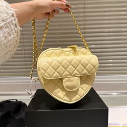 Bolso de diseñador Cadena de amor Bolso de hombro C Cartera a cuadros Hilo de terciopelo Letra doble Color sólido Bolsos de cuero Cintura Raya para mujer Lux