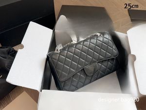 Sac de créateur sac de luxe femmes sacs classiques sacs en cuir véritable caviar en peau de mouton cc sac à bandoulière rose blanc noir sac à bandoulière taille 25 cm