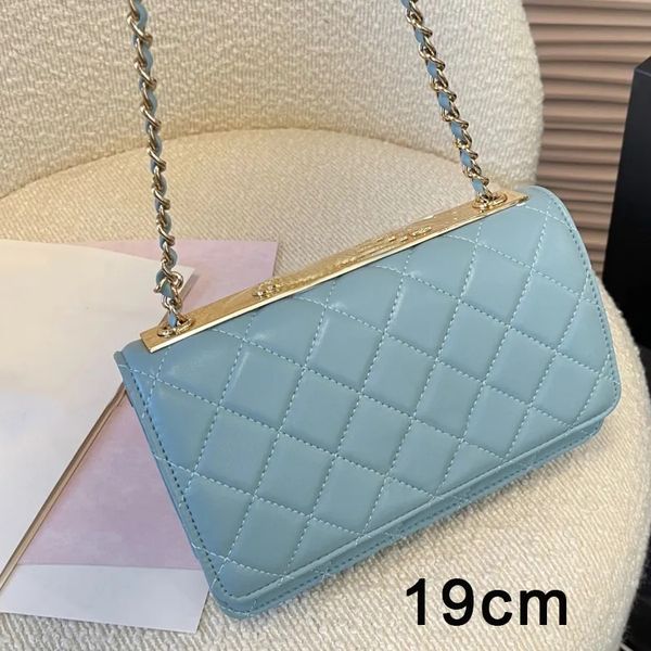 Bolso de diseñador Bolso bandolera de lujo Raya de diamante Serie CF Bolso de cadena Bolso bandolera de marca Asa superior Bolso blanco de marca de cuero grande Bolso de borla de diseñador de lujo caliente