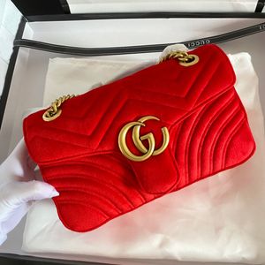 Luxe Marmont Velvet Sacs Femmes Cross Body Designers Sac à bandoulière Classique En Cuir Véritable Style Coeur Or Métal Matériel Chaîne Sac Messenger Sacs À Main