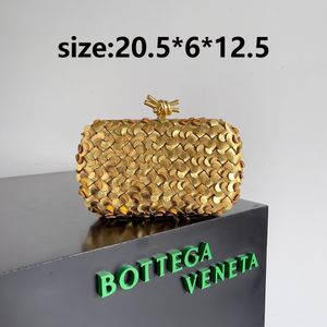 sac de créateur en cuir de luxe en cuir or argenté en tricot en tricot