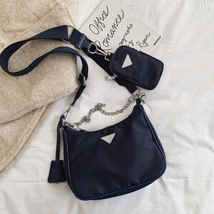 sac de créateur de luxe le sac fourre-tout hobo nylon de haute qualité 3 en 1 larges bretelles élégantes sangles de chaîne zippées sacs à bandoulière simples