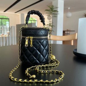 Bolso de diseñador Bolso de maquillaje Bolso de un solo hombro, bolso de cadena de cuero con rejilla de diamantes de moda, bolso cruzado informal de alta gama, bolso para teléfono, bolso de mensajero