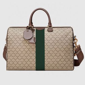 Designer tas Draagbare reistas met grote capaciteit voor heren en dames Leren canvas schoudertas Vintage bedrukte handtas Duffelbagagetas crossbody messenger bag