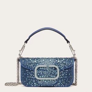 designer tas Mini Loco denim handtas Kristal geïnspireerde mode schoudertas Magnetische gespsluiting waterboortas