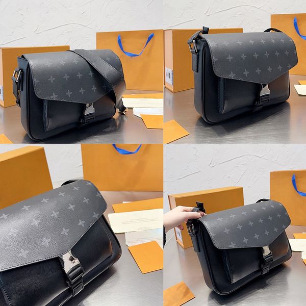 Bolso de diseñador N41028 Bolso de mensajero estampado negro clásico para hombre Bolso de hombro elegante y atmosférico Bolso de cuero de lona para hombre