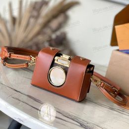 Bolsa de diseñador Fic Case de troncos Vintage Bolsas de lujo Bolsillo de bolsillo en el estuche Exceptional Creation Tiny Trunk Corta Cross Bag Circle Lens Cap