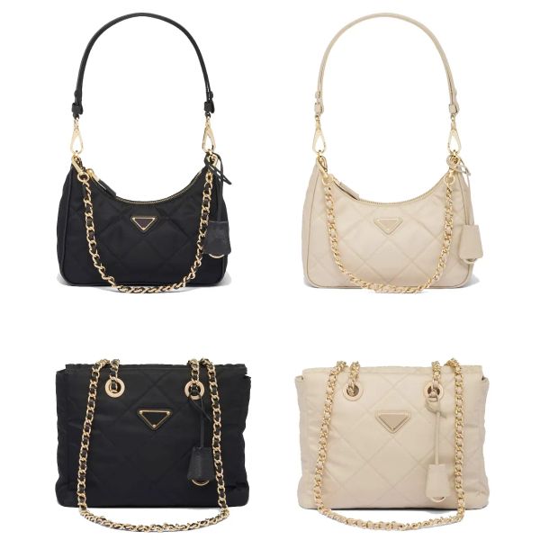 Reedición de la bolsa de diseño 1995 Cadena Bolsa de nylon reciclada Bolsa de lujo Luxury Womens Mensor Triángulo Triángulo Bolsas de embrague Cross Cross Bodefuse Backarm Bagcent Bagc.