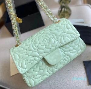 Designer tas echt leer borduurwerk roze groen goud metalen ketting één schouder crossbody portemonnee luxe dameshandtassen