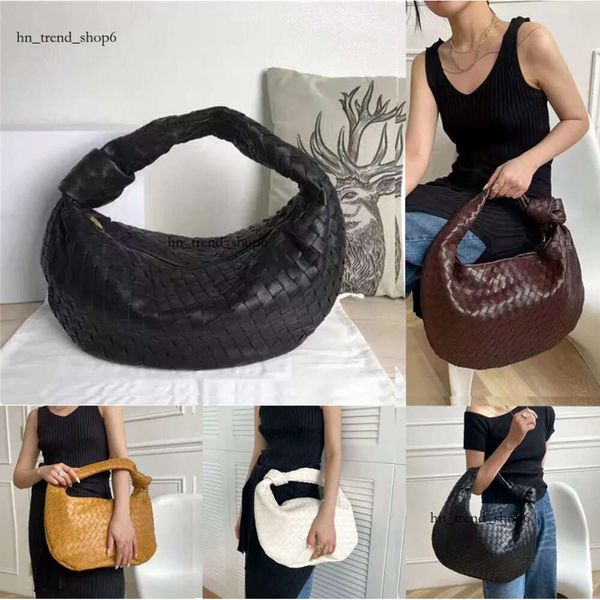 Sac de designer Fond rond Jodie Sacs tissés Mouton Fourre-tout en cuir souple Napa Peau de mouton Premium Cuir noué sous les bras Hobo Arc Mini sac à main 674