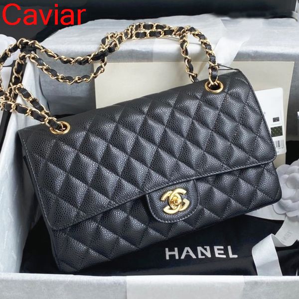 Sac de créateur Caviar Sac à bandoulière style peau de mouton Flap Sacs à main de luxe Mode féminine Fil à carreaux Sac à main Double Lettres Solid Hasp Taille Square Stripes