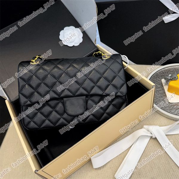Designer sac sacs à bandoulière caviar sac de marque de luxe de haute qualité Lettres sac à main en cuir véritable chaîne en or noir épaule sacs à bandoulière pour femmes sacs à main de luxe