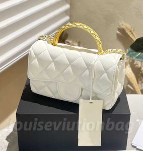 Sac de créateur Sacs à bandoulière Sac fourre-tout Chaîne Chaîne Sacs Classiques Flap Luxury Caviar Sac à main Check Velour Thread Purse Double Letters Hasp Waist Square Stripes 104334