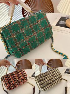 Bolso de diseñador Instantánea Nuevo Bolsos de hombro multicolor Cámara Mujer Moda Tie Dye Lujo Lana Tela de lana Crossbody Cadena Correa Monedero Bolsos de alta calidad