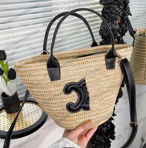 Sac de créateur Summer du panier de légumes tissés de mode pour femmes Arc de plage sac paille sac de seau de luxe sac à main sac à main