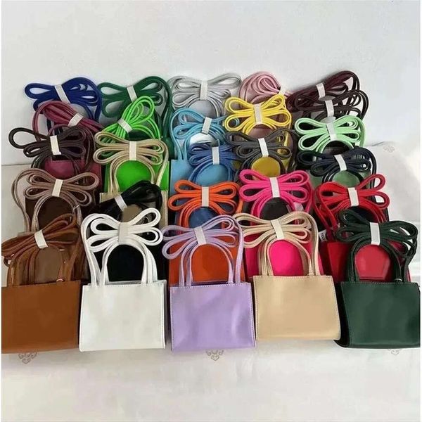 Bolso de diseñador Telfare Bag Tote Bolsos de hombro de cuero suave Mini bolsos de bolsos para mujeres Moda de lujo Compra de lujo Purse blanco cardillas 760