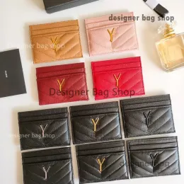 Top Quality Designer Card Holders Purse Mode Femmes Hommes Sacs à main de luxe Caviar Cuir avec boîte Y Double face Cartes de crédit Coin Mini Portefeuilles