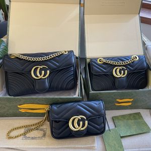 Bolso de diseñador Marmont Bolso de hombro Moda Bolsos de lujo Mujeres Cross Body Dionysus Classic Tote 3 tamaños Lujos