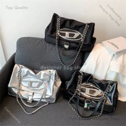 sac fourre-tout sac fourre-tout double chaîne sac errant grande capacité sac à bandoulière sac à bandoulière plissé sac de transport tendance 75% pas cher Outlet en gros