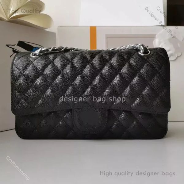 sac de designer sac fourre-tout à la main dames de luxe sac à bandoulière 25,5 cm épaule aisselle classique caviar cuir marque de mode sac chaîne imitation original en gros