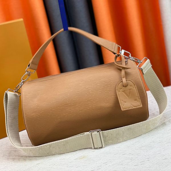 Sac de créateur Sac fourre-tout en cuir Larges bretelles Petit sac d'oreiller à tambour rond Sac seau de mode Sac à bandoulière de grande capacité Sac de luxe pour femmes décontractées