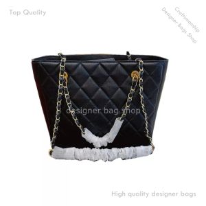 sac fourre-tout sac fourre-tout Caviar classique sacs à chaîne en métal matelassé noir et blanc couleur unie épaule bandoulière extérieur dames sacs à main de luxe