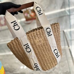 Bolso de diseñador bolso bolso para mujeres bolso de playa bolso clásico tejido de hierba bolso de hombro bolso de mano mediana cesta de vegetales bolsas de marca de gran capacidad