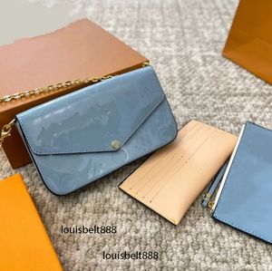 Sac de créateur sac fourre-tout concepteur de luxe féminin Nouveau enveloppe de cuir breveté 3-en-1 enveloppe de chaîne de sac à main