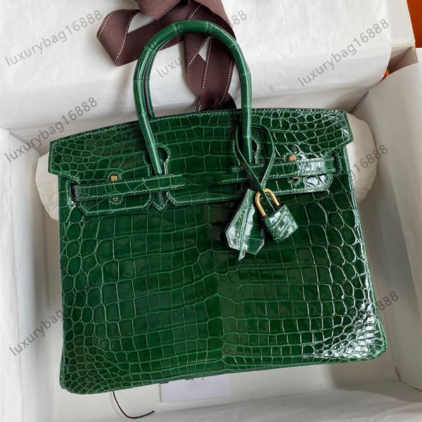 Sac de designer fourre-tout sacs à main designer femmes sac seau sac véritable peau de crocodile luxueux sacs à main sacs à main dame mode shopping entièrement fait à la main en cuir véritable 25 a