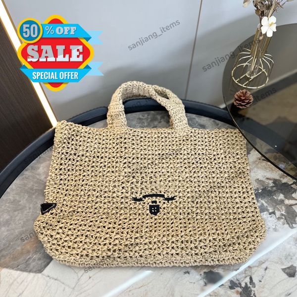 Bolso de diseño Triángulo Bolso de paja a rayas Bolsas de hombro de hombro Totas Crochete Mesh Bolsas de playa Bolsas cruzadas Totas de gran tamaño Compras Purse Clutch