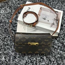 Designer tas Triompres tas klassieke print rechthoek crossbody tas dames handtassen echte lederen luxe onderarm portemonnee schoudertas zadeltas 5a spiegelkwaliteit