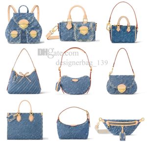 Bolso de diseñador vintage bolso de mezclilla para mujer bolsos de lujo bolsos de hombro Hobo bolsos de mensajero de flores de mezclilla azul