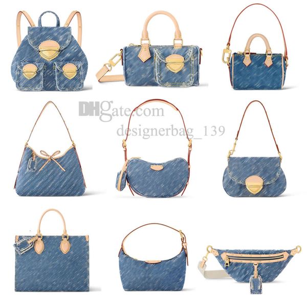 Sac de créateur sac en denim vintage femmes bandoulière sacs à main de luxe Hobo sacs à bandoulière bleu Denim fleur sacs à main de messager