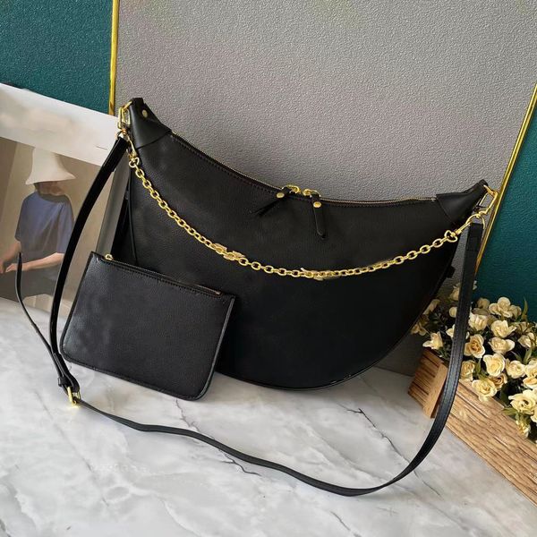 Sac de créateur Sac à main femme Sacs à bandoulière Sac de luxe pour femme Sacs à main pour femmes Hobo Chaîne Sac à bandoulière Gaufrage Demi-Lune Sac messager Fermeture éclair Sac à bandoulière Blanc