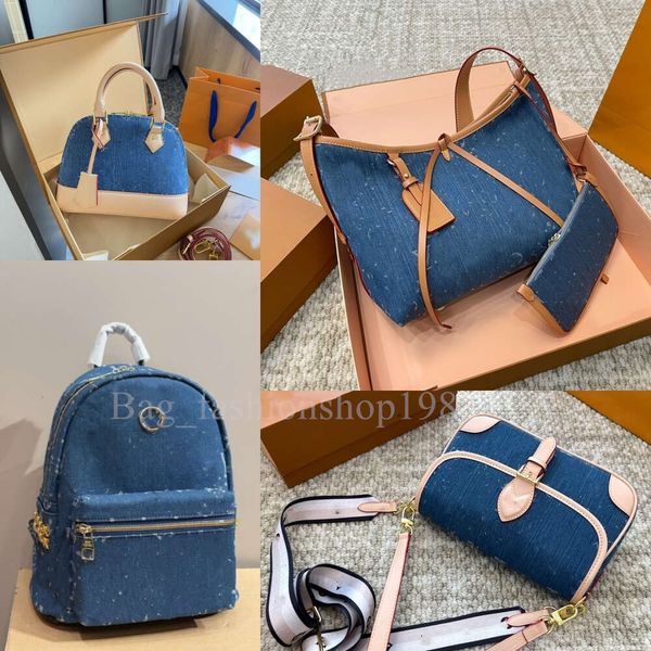 Bolsa de diseño Mujeres Crossbody Cowboy Denim Handim Handback Mochila Velocidad Bolso Azul Blue Denim Flower Fashionable Fashionable Trendall Bag Bag Travel Bag