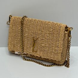 Sac de créateur femmes sac tissé de luxe sacs à bandoulière chaîne cartable raphia sacs à main tressés sac à bandoulière