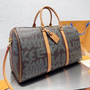 Designertas dames/heren Graffiti Keepall 45 Duffel draagtas Frankrijk Parijs Luxe merk L Monogrammen Bloem Bedrukt Bagage Handtas Outdoor Luchthaven Reistas 002