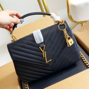 Sac Designer Femme Caviar Sac à Main Épaule en Cuir de Veau Noir Classique Rayure Diagonale Sac à Bandoulière Handbagstore888