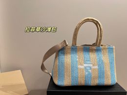 Sac de créateur Sac de plage Lafite pour femme Sac à main tissé Fourre-tout pour femme Sac fourre-tout décontracté de grande capacité