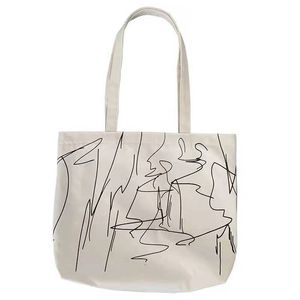 Designertas Dames canvas tas met grote capaciteit Dames enkele schouder Koreaanse stijl klasse koning ins eenvoudige boodschappentas