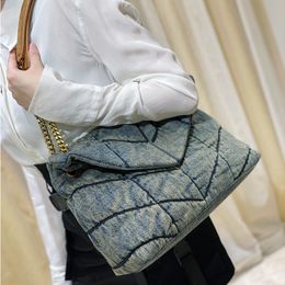 Sac de créateur Sac à bandoulière en chaîne pour femme Denim Sac à motif de diamant Sac à nuage Femme Tempérament Mode Sac à main Sac à bandoulière Sac à provisions Sac sous les bras