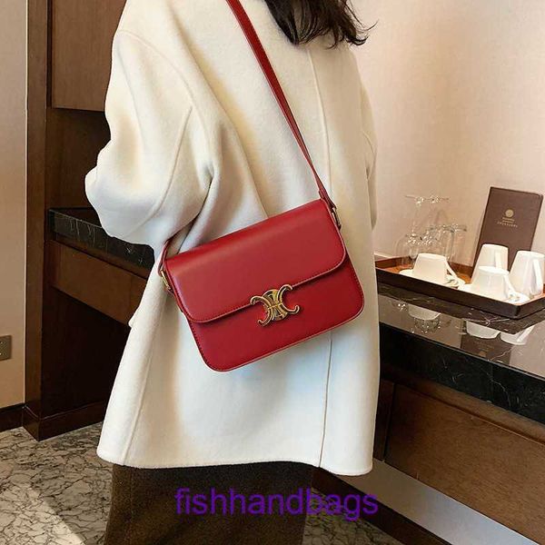 Bolso de diseñador Bolso cruzado para mujer Moda para mujer 2023 Nuevo Arco de bloqueo Bloque de tofu Pequeño Mensajero cuadrado de color sólido con logotipo real