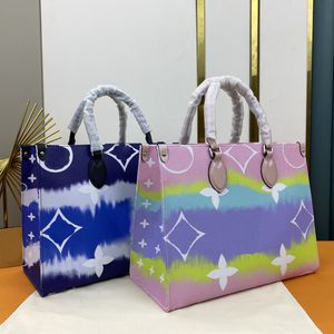 Designer Bag Dames Fashion Handtas M45118 Tie Dye Graffiti Shopping Bag Dames Grote capaciteit Draagbare draagtas Powerpertas