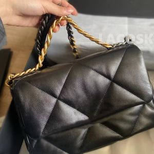 Designer Sacs 19 Diamant Treillis Femmes Sacs À Main Mode Classique Bandoulière Sac À Bandoulière Métallique avec Bracelet En Cuir Véritable Cuir