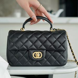 Designer Bags 2023 CC Handle Mini Classic Flap Bag Crossbody Bag Luxury Fashion Women Leather Handbag Wallet Diamond Lattice 20cm