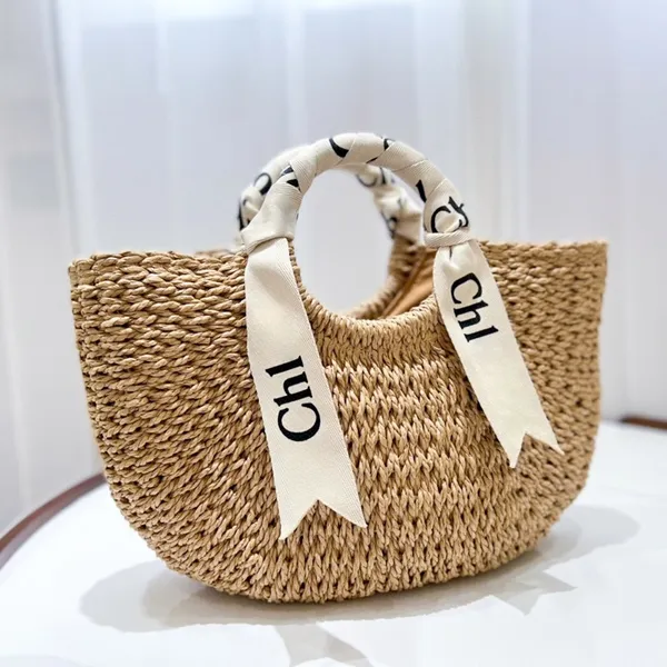 Bolsos de diseñador Playa Woody Bag Paja para mujer Diseñador para hombre Rafia Tejido Embrague Bolso Crossbody Hombro Bolsas de compras Asa superior Famoso Bolso de mano grande Monedero Hobo