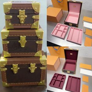 Designer tassen doos lederen horlogedoos vrouwen heren luxe organizer sieraden opbergdoos 3 maten mode vrouwen ringen lade cosmetische tas