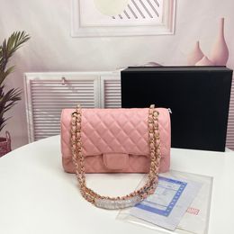 Designertassen merktas Schoudertassen kettingriem handtas Geruite portemonnee Dubbele letter stevige gesp kaviaarleer Dames luxe Clutch Bags Dames Groothandel handtassen