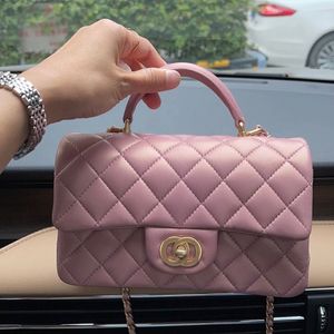 Designer Bags CC bag Handle Mini Classic Flap Bag Crossbody Bag Luxury Fashion Women Leather Handbag Wallet Diamond Lattice 20cm rose